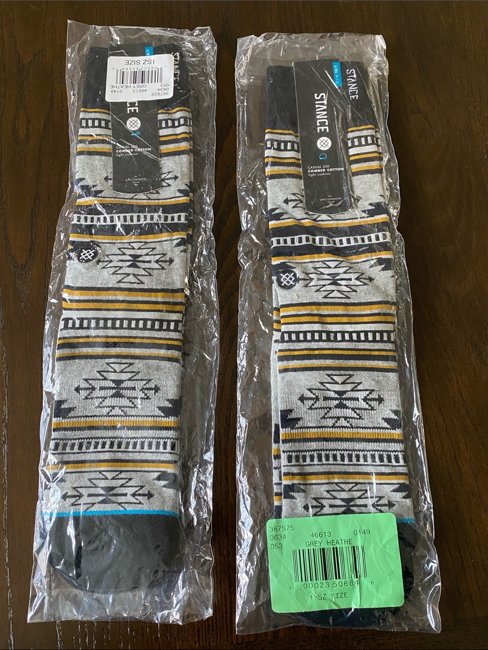 Stance Men’s L/XL Grey Heather Graphic Crew Socks NWT Sealed-Bundle of Two Pairs